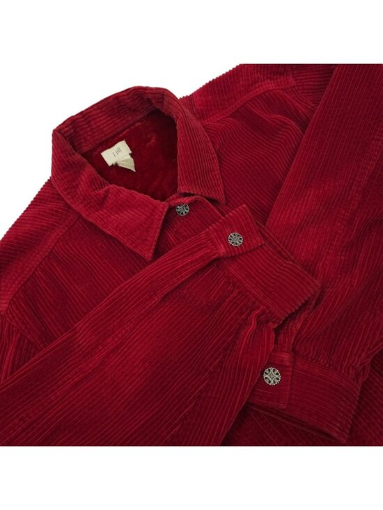 J.Jill Jackets & Blazers - J. Jill Corduroy Jacket L Y2K Velvet Trim Vintage Whimsy Shacket Button Front